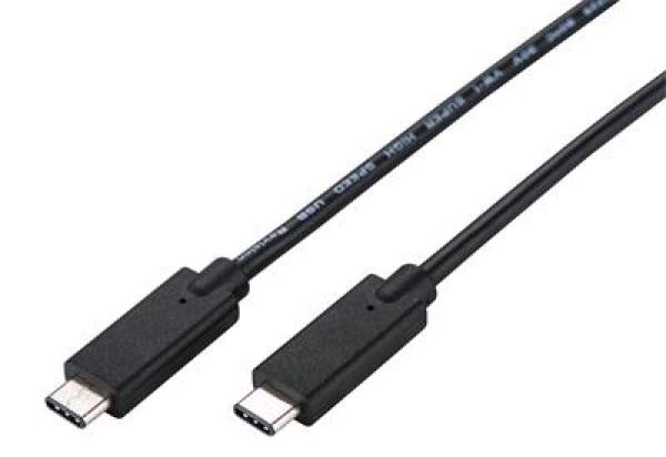 Kabel C-TECH USB 3.2, Type-C (CM/ CM), PD 100W, 20Gbps, 2m, černý