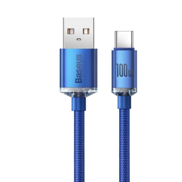 Baseus CAJY000403 Crystal Shine Series Datový Kabel USB - USB-C 100W 1, 2m Blue 