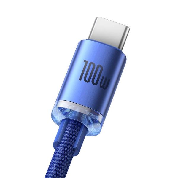 Baseus CAJY000403 Crystal Shine Series Dátový Kábel USB - USB-C 100W 1, 2m Blue 