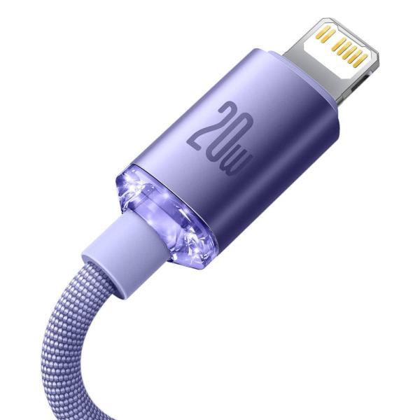 Baseus CAJY000205 Crystal Shine Series Datový Kabel USB-C - Lightning 20W 1, 2m Purple 
