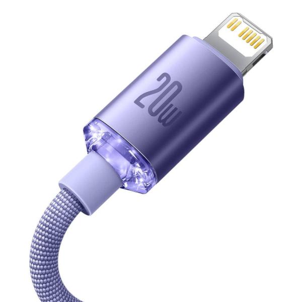Baseus CAJY000205 Crystal Shine Series Dátový Kábel USB-C - Lightning 20W 1, 2m Purple 