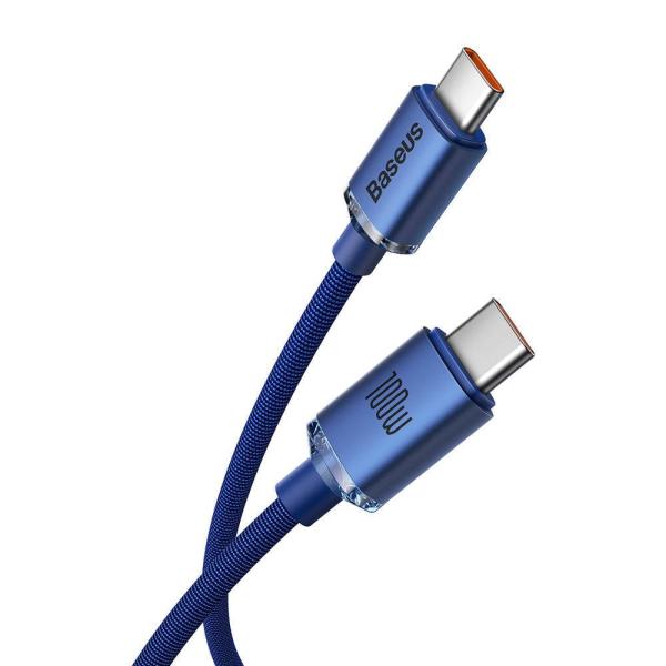 Baseus CAJY000703 Crystal Shine Series Dátový Kábel USB-C - USB-C 100W 2m Blue 
