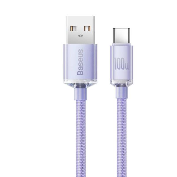 Baseus CAJY000505 Crystal Shine Series Dátový Kábel USB - USB-C 100W 2m Purple 