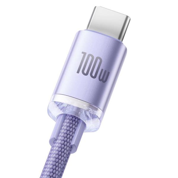 Baseus CAJY000505 Crystal Shine Series Dátový Kábel USB - USB-C 100W 2m Purple 