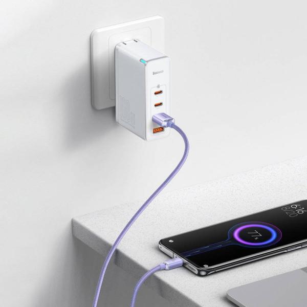 Baseus CAJY000505 Crystal Shine Series Dátový Kábel USB - USB-C 100W 2m Purple 