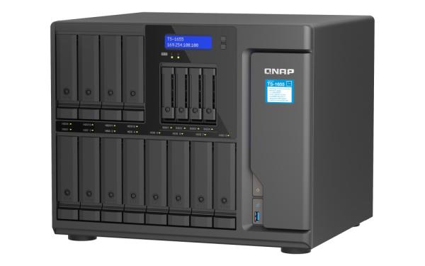 QNAP TS-1655-8G (8core 2, 8GHz, 8GB RAM, 12x 3, 5"+4x 2, 5" SATA, 2x M.2 NVMe slot, 2x 2, 5GbE, 3x PCIe) 