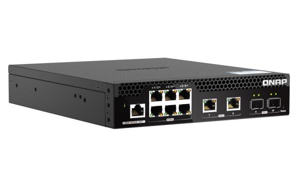 QNAP riadený switch QSW-M2106R-2S2T (6x 2, 5GbE RJ45, 2x 10GbE RJ45, 2x 10GbE SFP+, malá šírka) 