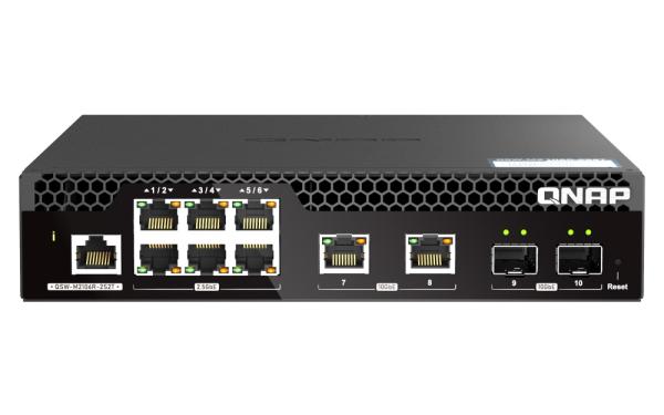 QNAP riadený switch QSW-M2106R-2S2T (6x 2, 5GbE RJ45, 2x 10GbE RJ45, 2x 10GbE SFP+, malá šírka)