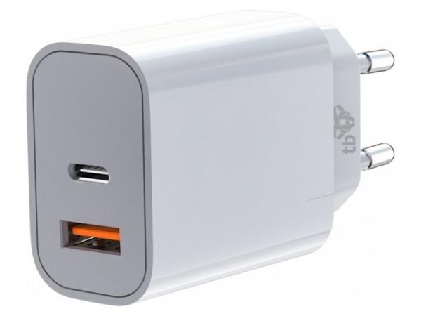 TB nabíjačka USB-C + USB-A 2x3A biela