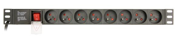 Gembird PDU 8 zásuviek, 1U, 16 A, 3m