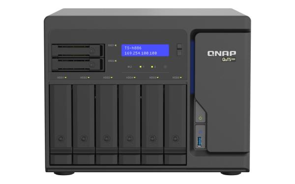 QNAP TS-h886-D1602-8G (4C/ Xeon D-1622/ 3, 2GHz/ 16GBRAM/ 6x3, 5"SATA/ 2x2, 5"SATA/ 2xM.2/ 4x2, 5GbE/ 3xUSB3.2/ 2xPCIe)