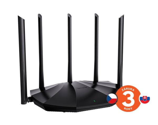 Tenda TX2 Pro AX1500 WiFi6 Router, 1x GWAN, 3x GLAN, IPv6, 5x 6dBi anténa, WPA3, CZ App