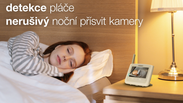 EVOLVEO NL4, detská pestúnka s nočným svetlom a otočnou kamerou 