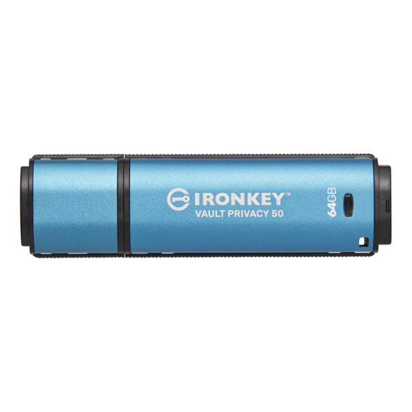 Kingston IronKey Vault Privacy 50/ 64GB/ USB 3.2/ USB-A/ Modrá
