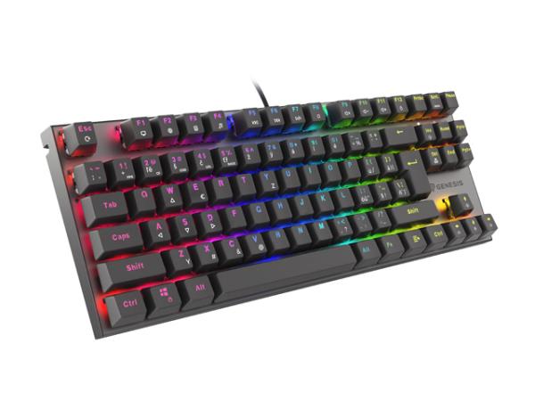 Genesis herná mechanická klávesnica THOR 303/ TKL/ RGB/ Outemu Red/ Drôtová USB/ CZ/ SK layout/ Čierna