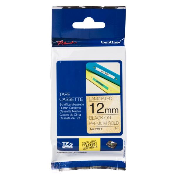 TZE-PR831 zlatá / čierna (12mm) 