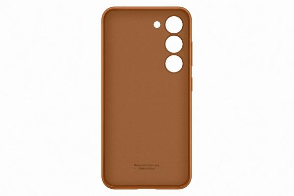 Samsung Kožený zadní kryt pro Samsung Galaxy S23+ Camel 