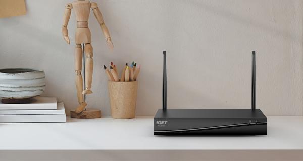 iGET HOME NVR N4C4 - CCTV bezdrôtový Wi-Fi set 2K+ rozlíšenie, 4CH NVR + 4x kamera so zvukom a IR 