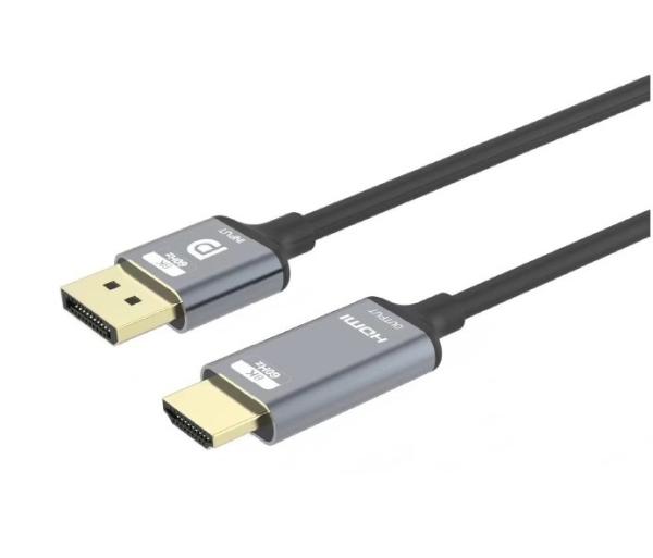 PremiumCord DisplayPort 1.4 na HDMI2.1 kabel pro rozlišení 8K@60Hz, 4K@144Hz, 2m