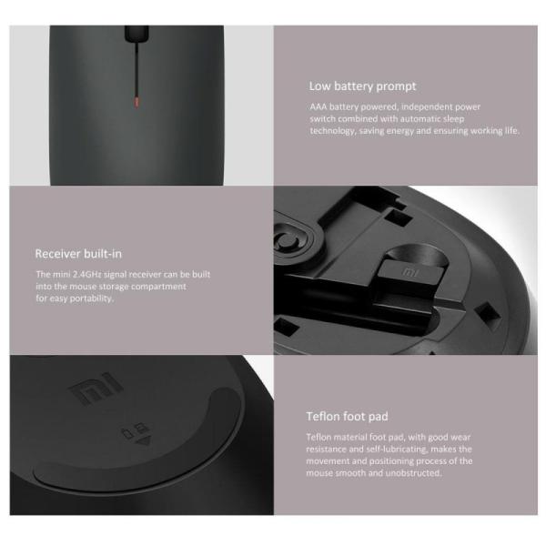 Xiaomi Wirelles Mouse Lite/ Kancelárska/ Optická/ 1 000 DPI/ Bezdrôtová USB/ Čierna 