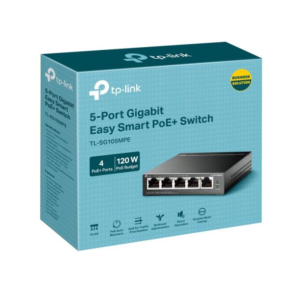 TP-Link TL-SG105MPE 5xGb 4POE+120W Easy Smart Sw. 