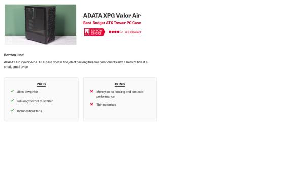 Adata XPG VALOR AIR/ Midi Tower/ Transpar./ Biela 