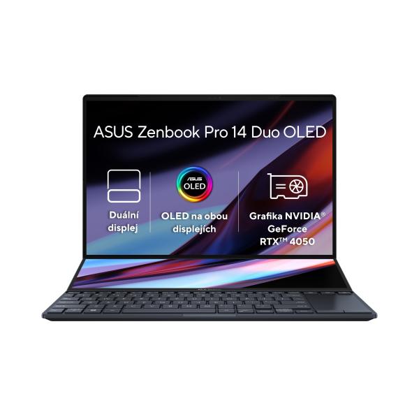 ASUS Zenbook Pro Duo 14 OLED/ UX8402VU/ i7-13700H/ 14, 5"/ 2880x1800/ T/ 16GB/ 1TB SSD/ RTX 4050/ W11H/ Black/ 2