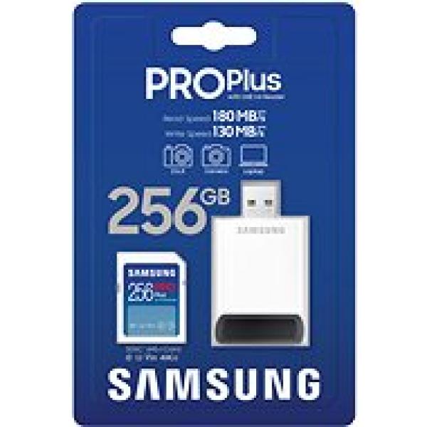 Samsung/ SDXC/ 256GB/ USB 3.0/ USB-A/ Class 10/ + Adaptér/ Modrá 
