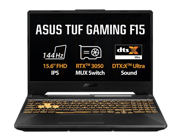 ASUS TUF Gaming F15/ FX506HC/ i5-11400H/ 15, 6"/ FHD/ 16GB/ 512GB SSD/ RTX 3050/ bez OS/ Black/ 2R