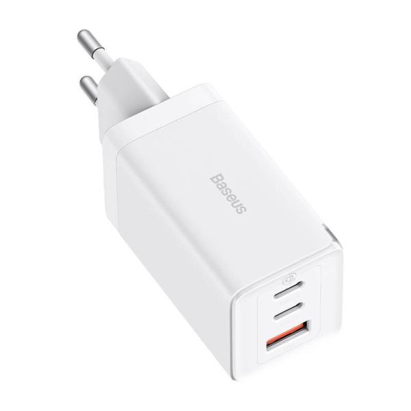 Baseus CCGP120202 GaN5 Pro Quick Nabíjačka USB + 2x USB-C 65W White 