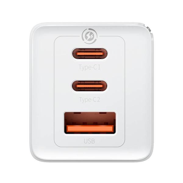 Baseus CCGP120202 GaN5 Pro Quick Nabíjačka USB + 2x USB-C 65W White 