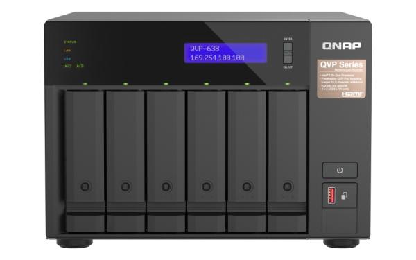 QNAP QVP-63B (4C/ i3/ 16GBRAM/ 6xSATA/ 2xM.2/ 3xUSB3.2/ 1xHDMI/ 2x2, 5GbE/ 2xPCle)