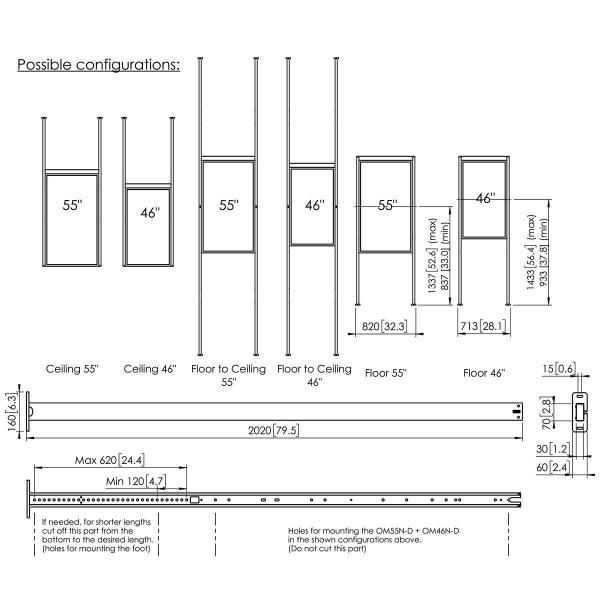 PFFC 4655 Podlahový/ stropní držák pro Samsung OMN-D 46/ 55 