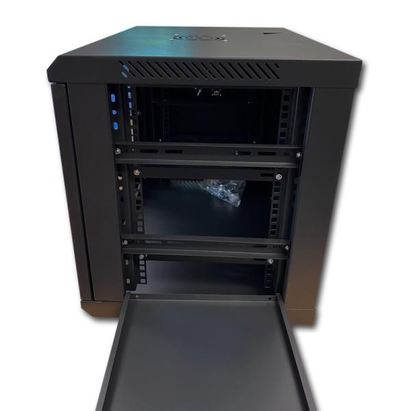 Datacom 19" rozvádzač 9U/ 450 mm (sklo) čierny 
