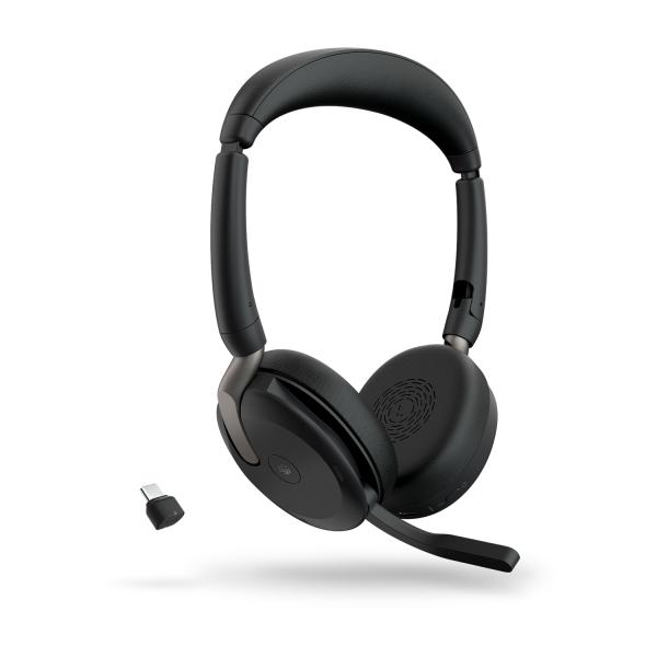 Jabra Evolve2 65 Flex/ Stereo/ ANC/ USB-C/ BT-USB/ Bezdrať/ MS/ Čierna 