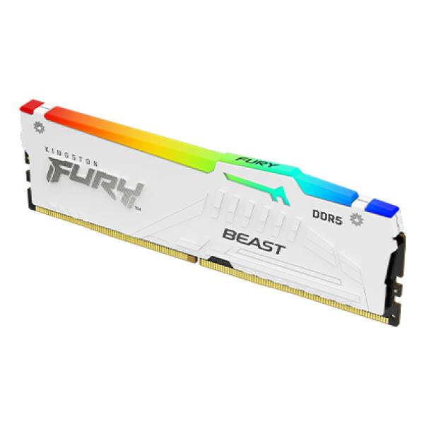 Kingston FURY Beast White/ DDR5/ 16GB/ 5600MHz/ CL40/ 1x16GB/ RGB/ White 