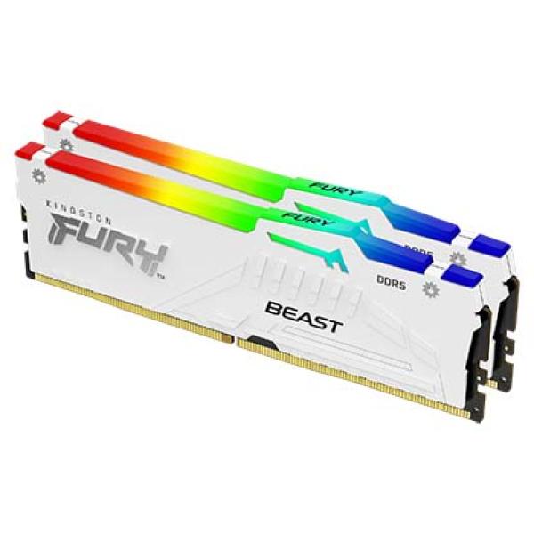 Kingston FURY Beast White/ DDR5/ 64GB/ 5600MHz/ CL40/ 2x32GB/ RGB/ White