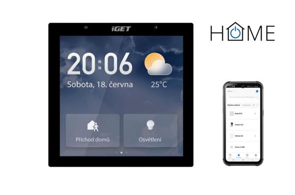 iGET HOME GW6 Control 4" LCD Gateway - brána Wi-Fi/ Bluetooth/ Zigbee 3.0, Philips HUE, Tuya, Andr, iOS