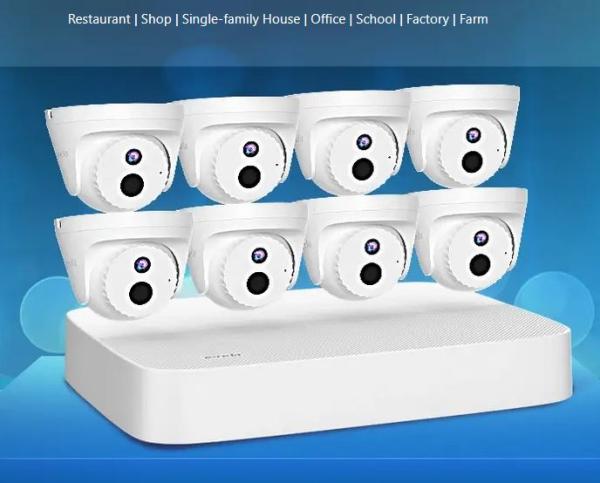 Tenda K8P-4CR - PoE kamerový set 4Mpx, 8CH NVR + 8x IP kamera 4Mpx IP67, zvuk, web. rozhranie, CZ app 