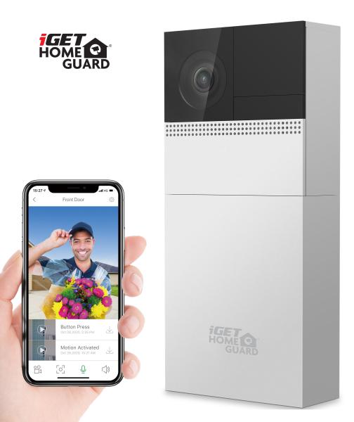 iGET HOMEGUARD HGBVD853 - WiFi bateriový videozvonek, FullHD, obousměrný zvuk, PIR senzor, 6700 mAh 