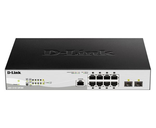 D-Link DGS-1210-10P/ ME/ E 8x 1G PoE, 2x 1G SFP Metro Ethernet Managed Switch