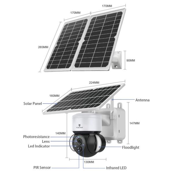 Viking solárna outdoorová HD kamera HDs02 4G, bílá 
