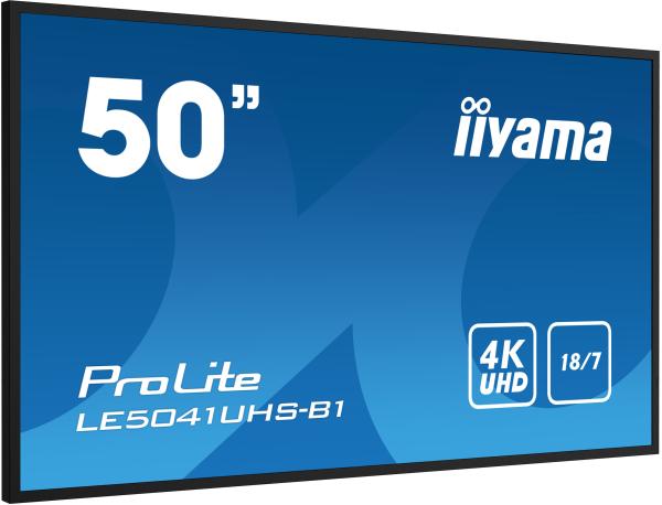 50" iiyama LE5041UHS-B1:VA, 4K UHD, 18 7, RJ45, HDMI 