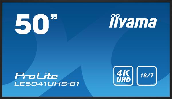 50" iiyama LE5041UHS-B1:VA, 4K UHD, 18 7, RJ45, HDMI