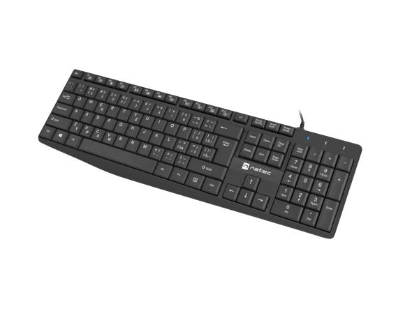 Natec klávesnica Nautilus 2/ Drôtová USB/ CZ- SK layout/ Čierna 