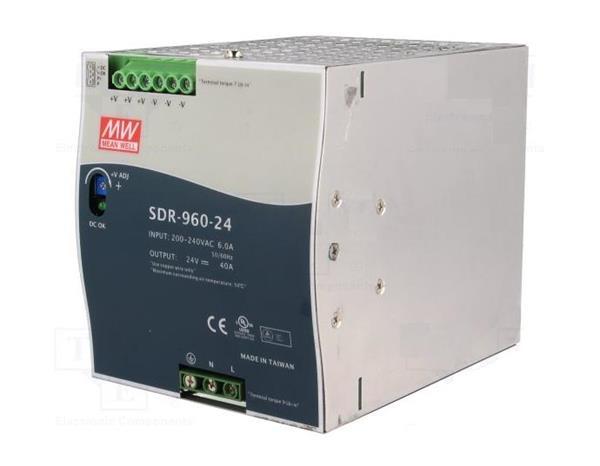 MEANWELL - SDR-960-24 - Priemyselný napájací spínaný zdroj 24V 960W na DIN