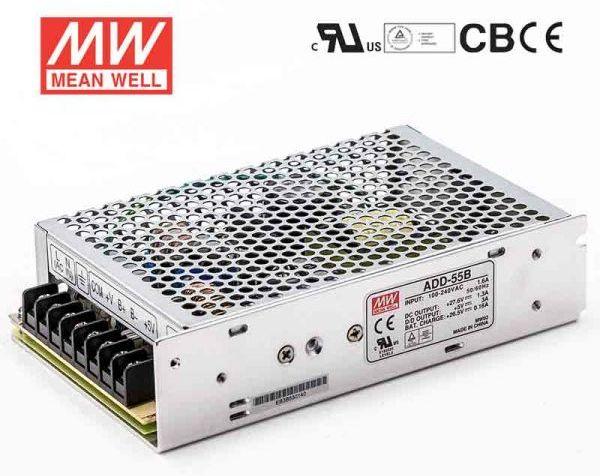 MEANWELL - ADD-55A - Priemyselný napájací zdroj 13, 8/ 13, 4V 55W so zálohovacou funkciou
