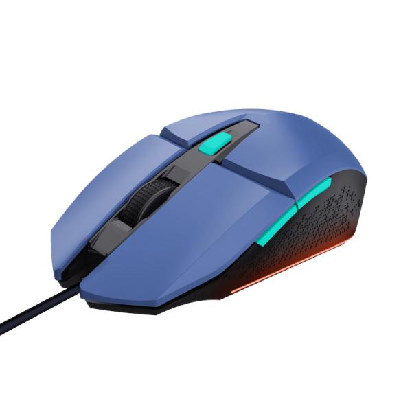 TRUST GXT 109 FELOX/ Herná/ Optická/ Pre pravákov/ 6 400 DPI/ Drôtová USB/ Modrá 