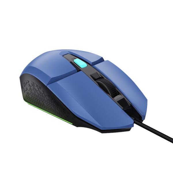 TRUST GXT 109 FELOX/ Herná/ Optická/ Pre pravákov/ 6 400 DPI/ Drôtová USB/ Modrá 