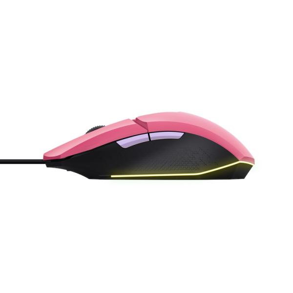 TRUST GXT 109 FELOX/ Herná/ Optická/ Pre pravákov/ 6 400 DPI/ Drôtová USB/ Ružová 